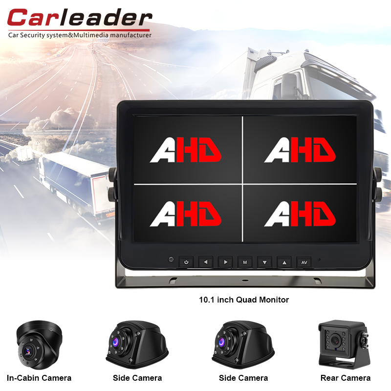 Upgrade vestri vigilantia experientia cum carleader 10.1-inch 4V inputs quad vis Ahd vehiculum monitor et camera ornamentum