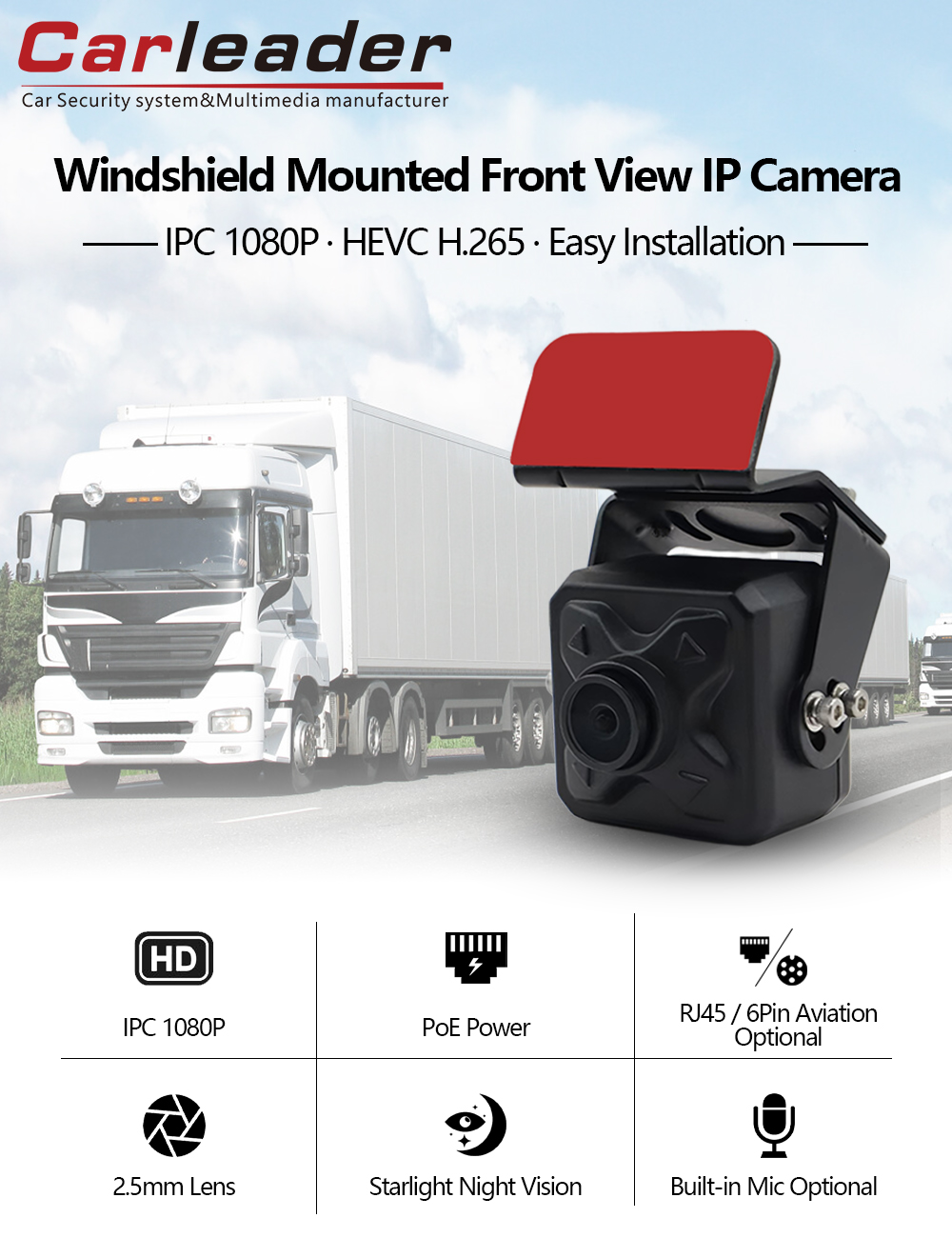 Novum Windshield mounted View IP camera