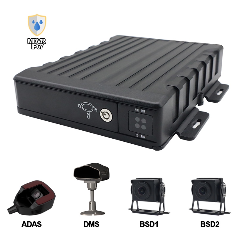 Carleader 4CH IP67 IMPERVIUS AI SD Mobile DVR Support ADAS+DMS+BSD
