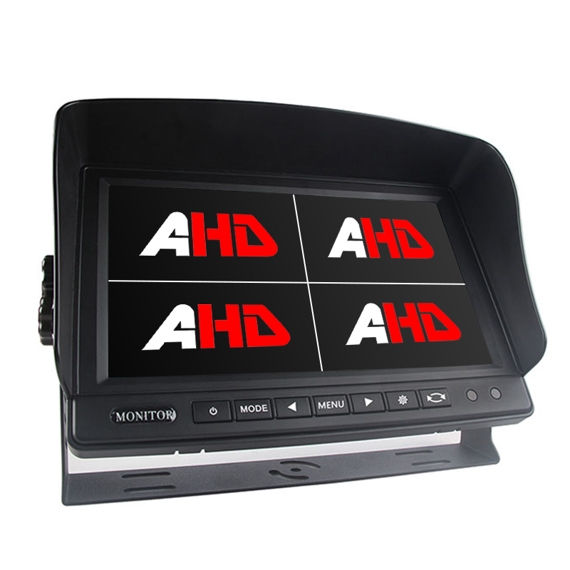 Carleader 9 Inch 4CH AHD Inputs Quad Propono Gravis Officium Vehiculum Monitor