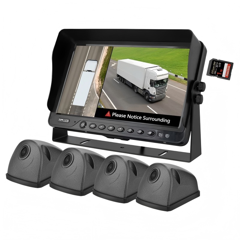 7 Inch 360 AVM System with AI Blind Macula Detection and 1080P Cameras