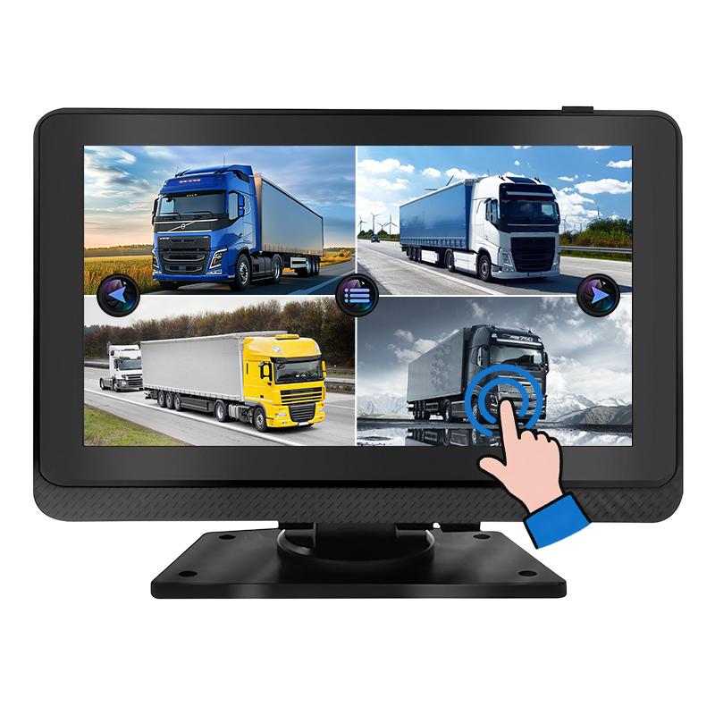 VII Inch Tactus Screen Vehiculum Quad View DVR Monitor Cum 1080P Book