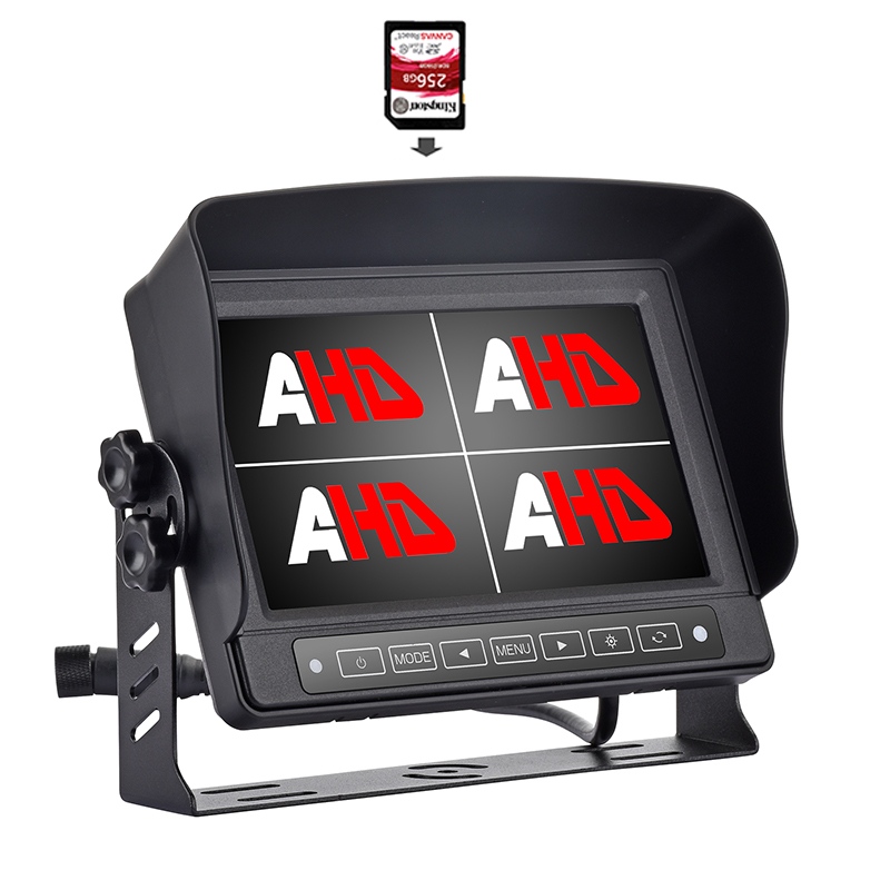 7 Inch Waterproof Quad Display Truck Video Recording AHD Monitor